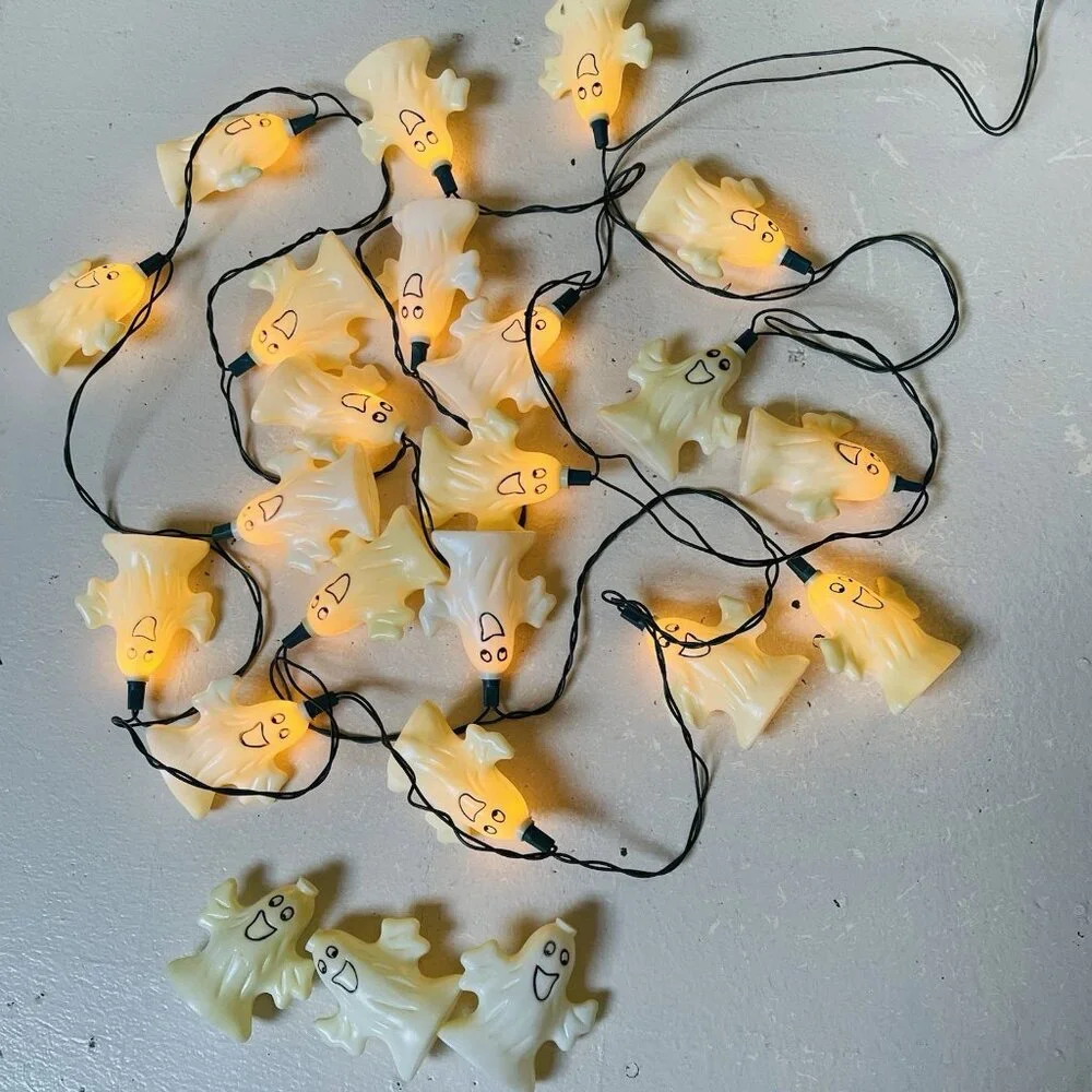 Halloween Happy Ghost String Lights Set of 20‎ Extra 3 One Needs Bulb